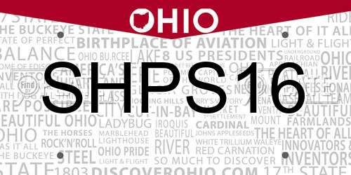 SHPS16 Ohio License Plate
