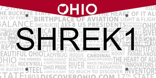 SHREK1 Ohio License Plate