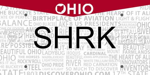 SHRK Ohio License Plate