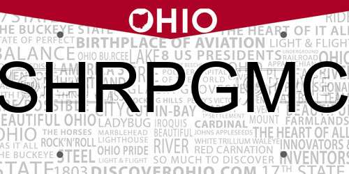 SHRPGMC Ohio License Plate