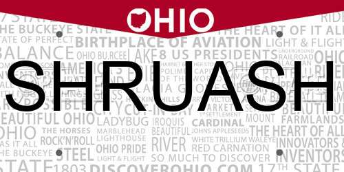 SHRUASH Ohio License Plate