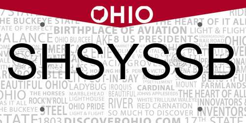 SHSYSSB Ohio License Plate