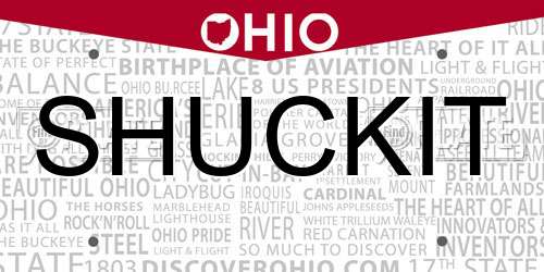 SHUCKIT Ohio License Plate