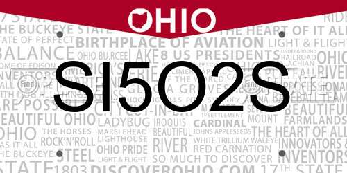 SI5O2S Ohio License Plate