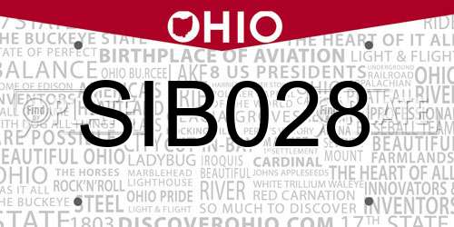 SIB028 Ohio License Plate