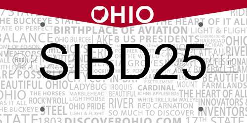 SIBD25 Ohio License Plate