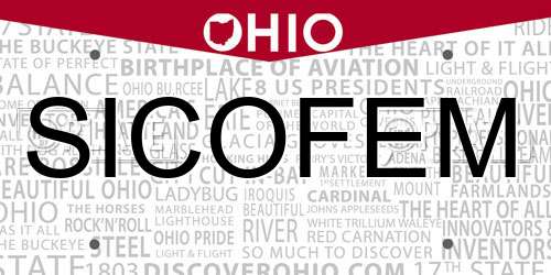 SICOFEM Ohio License Plate