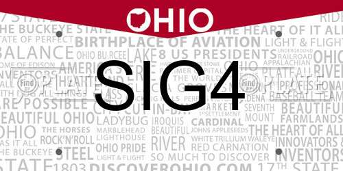 SIG4 Ohio License Plate