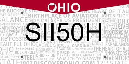 SII50H Ohio License Plate