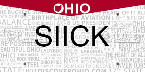 SIICK Ohio License Plate
