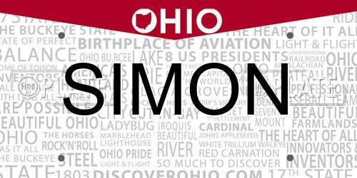 SIMON Ohio License Plate