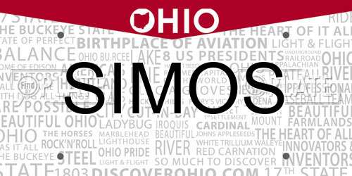 SIMOS Ohio License Plate