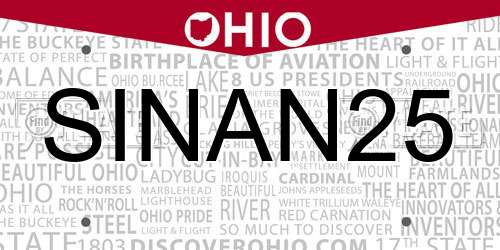 SINAN25 Ohio License Plate