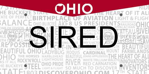 SIRED Ohio License Plate
