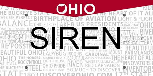 SIREN Ohio License Plate