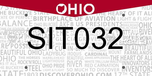 SIT032 Ohio License Plate