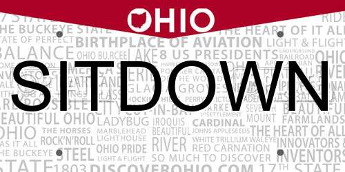 SITDOWN Ohio License Plate