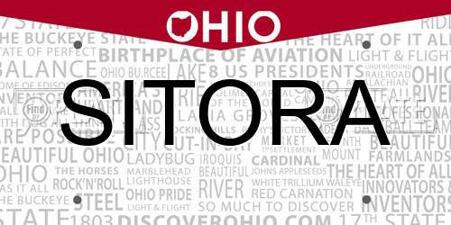 SITORA Ohio License Plate