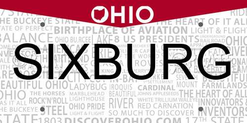 SIXBURG Ohio License Plate