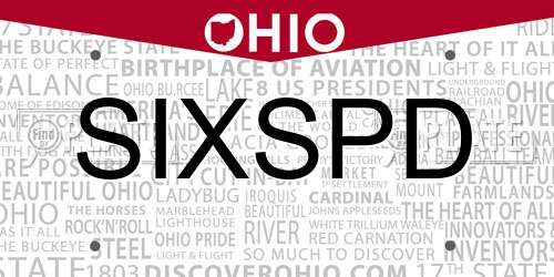 SIXSPD Ohio License Plate