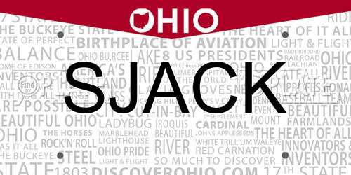 SJACK Ohio License Plate