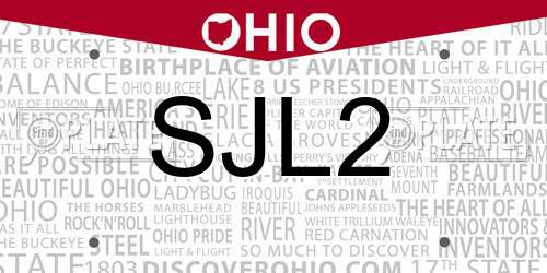 SJL2 Ohio License Plate