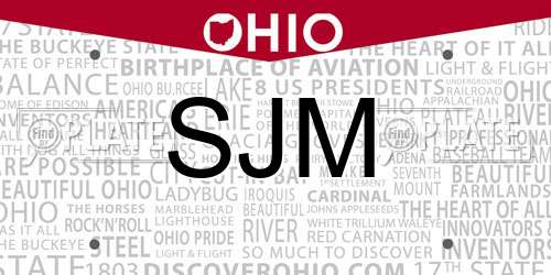 SJM Ohio License Plate