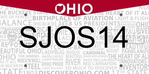 SJOS14 Ohio License Plate