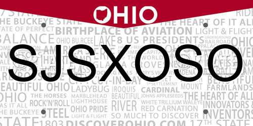 SJSXOSO Ohio License Plate
