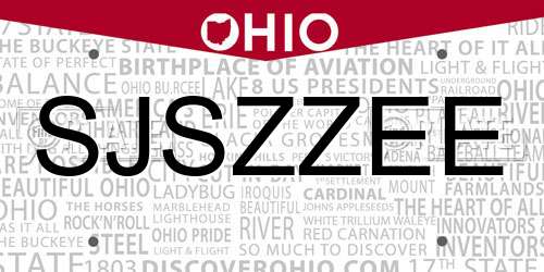 SJSZZEE Ohio License Plate