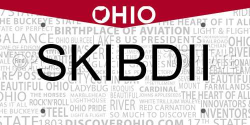 SKIBDII Ohio License Plate