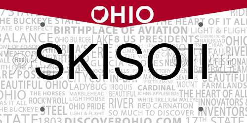 SKISOII Ohio License Plate
