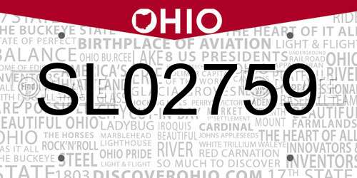 SL02759 Ohio License Plate