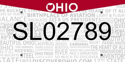 SL02789 Ohio License Plate