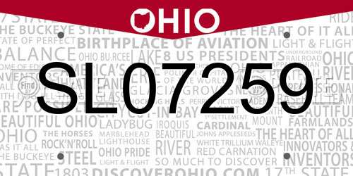 SL07259 Ohio License Plate