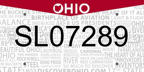 SL07289 Ohio License Plate