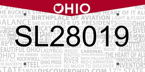 SL28019 Ohio License Plate