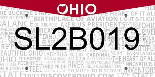 SL2B019 Ohio License Plate