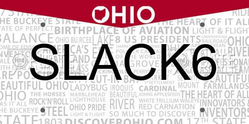 SLACK6 Ohio License Plate