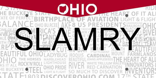 SLAMRY Ohio License Plate