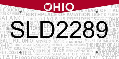 SLD2289 Ohio License Plate