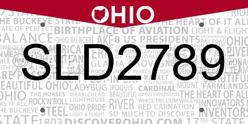 SLD2789 Ohio License Plate