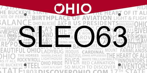 SLEO63 Ohio License Plate