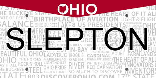 SLEPTON Ohio License Plate