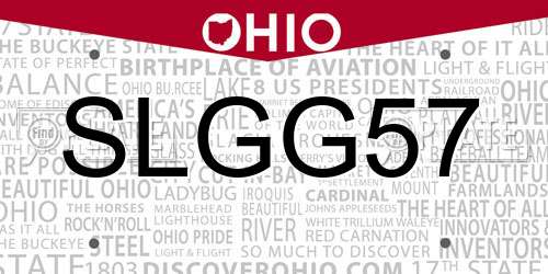 SLGG57 Ohio License Plate