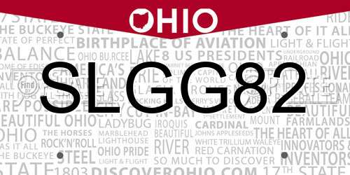 SLGG82 Ohio License Plate