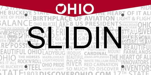 SLIDIN Ohio License Plate