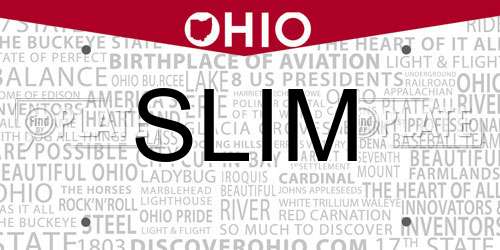 SLIM Ohio License Plate