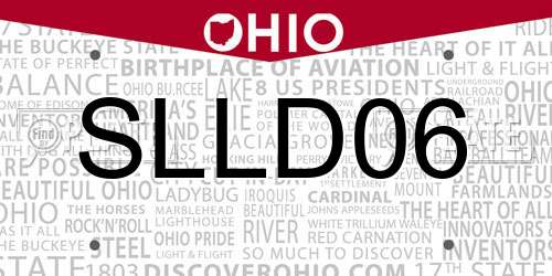 SLLD06 Ohio License Plate