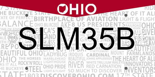 SLM35B Ohio License Plate